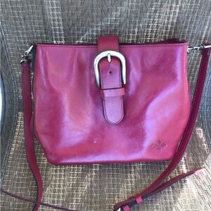 Patricia Nash Plum Leather IRVING Bucket Crossbody Bag